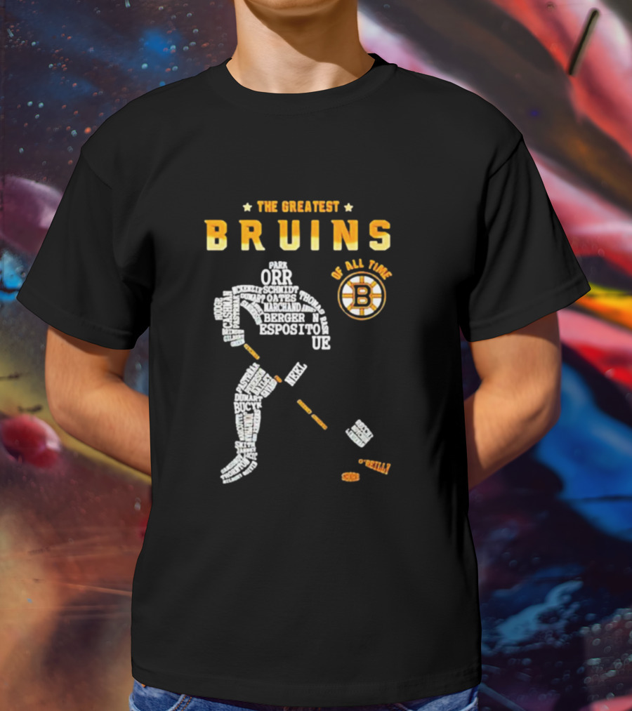 The Greatest Bruins Of All Time Featuring Iconic Names Like Orr And Esposito T-Shirt