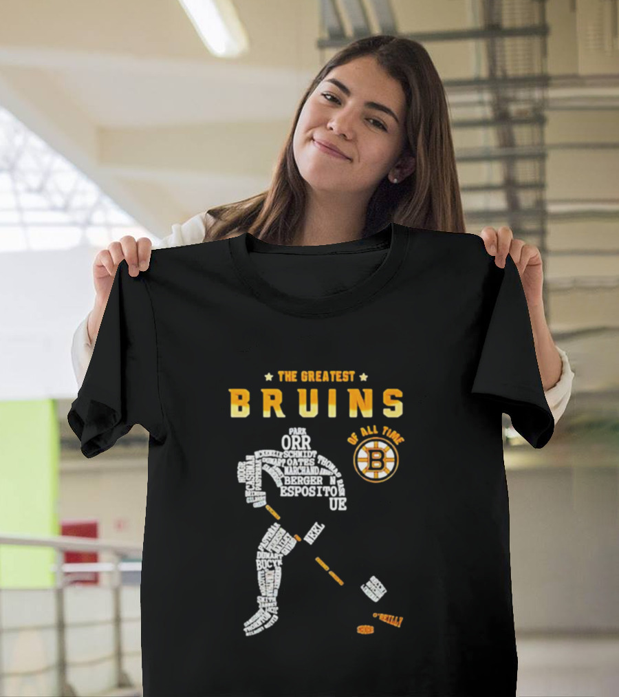 The Greatest Bruins Of All Time Featuring Iconic Names Like Orr And Esposito T-Shirt