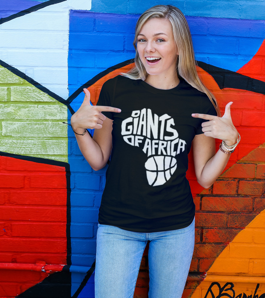 Giants Of Africa Basketball Map T-Shirt