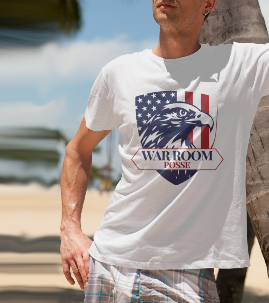 War Room Posse Eagle Shield U.S. Flag Stripes Badge T-Shirt