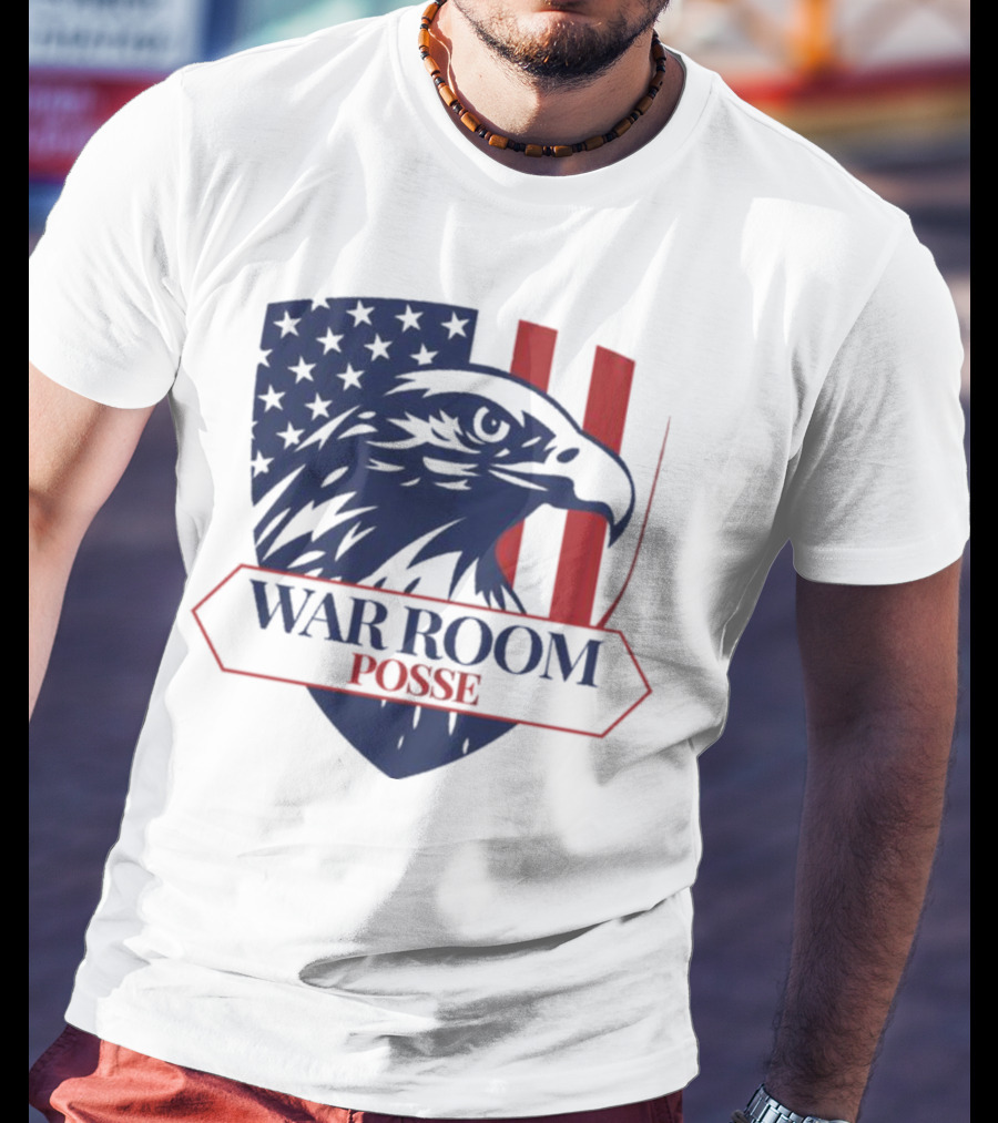 War Room Posse Eagle Shield U.S. Flag Stripes Badge T-Shirt