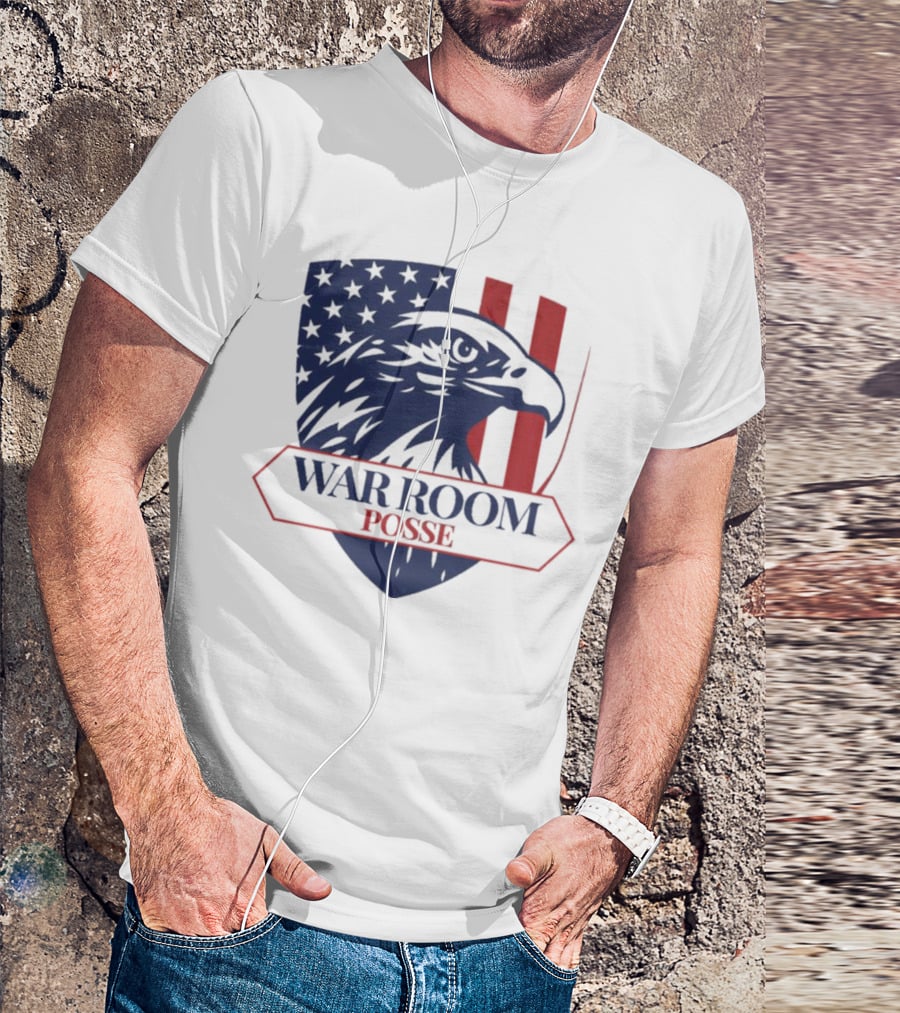 War Room Posse Eagle Shield U.S. Flag Stripes Badge T-Shirt