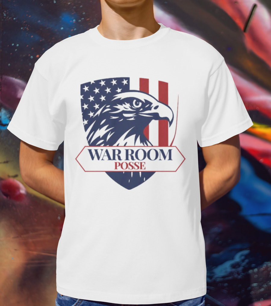 War Room Posse Eagle Shield U.S. Flag Stripes Badge T-Shirt
