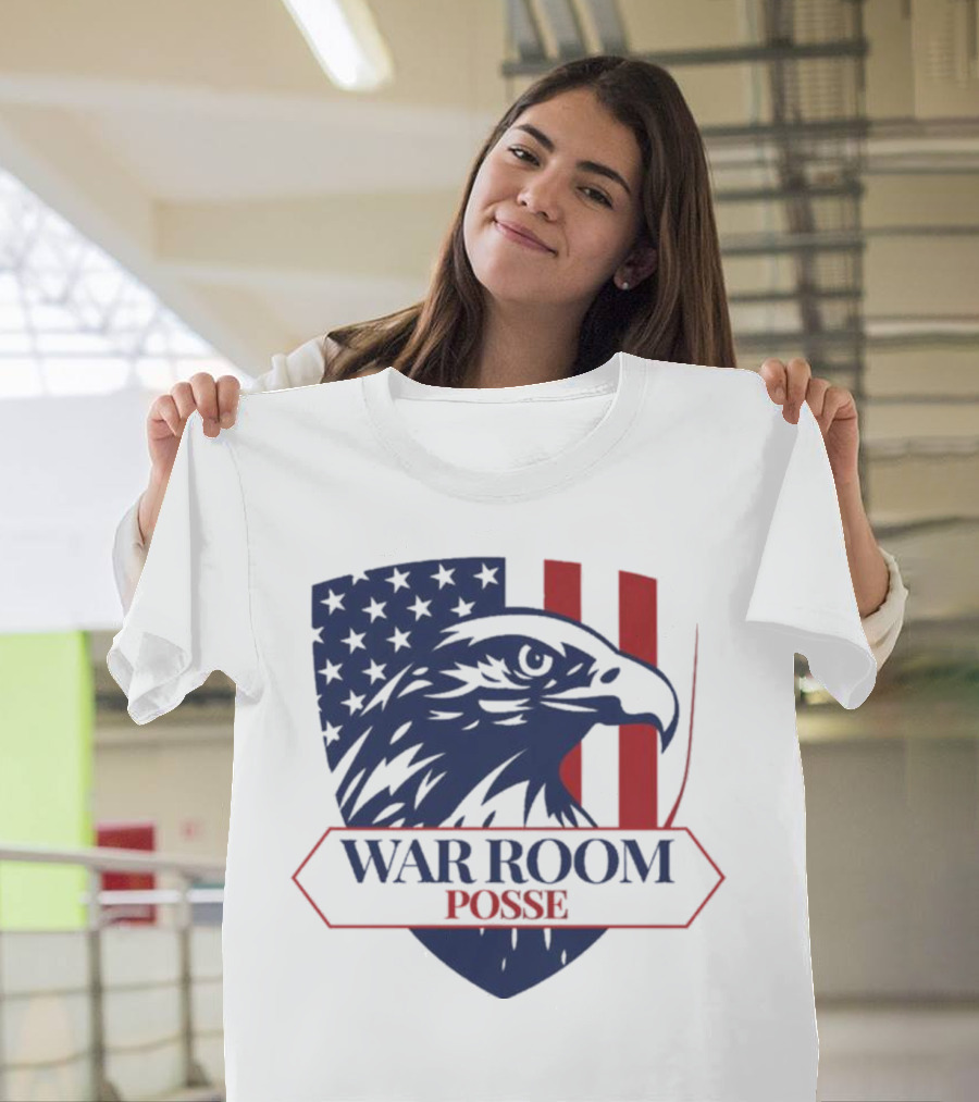 War Room Posse Eagle Shield U.S. Flag Stripes Badge T-Shirt
