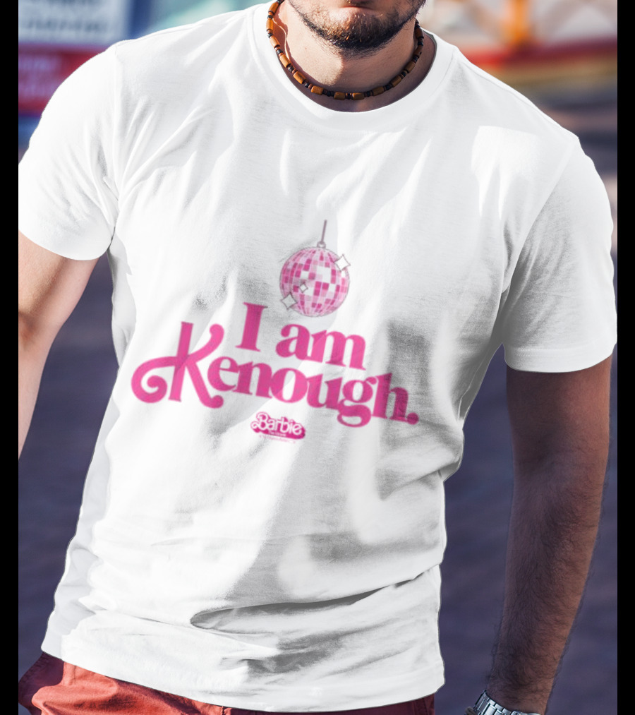 Barbie The Movie I Am Kenough Pink Disco Ball T-Shirt