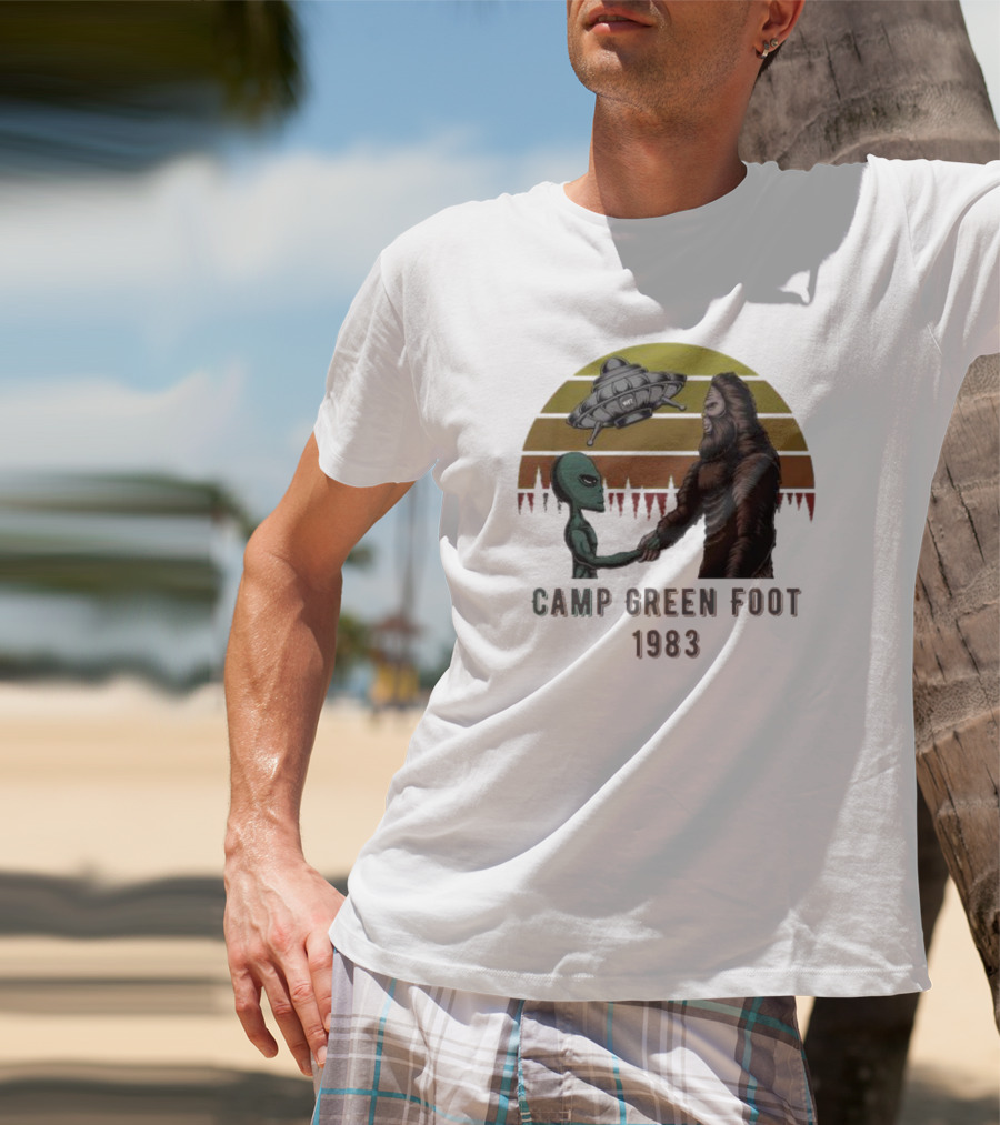 Camp Green Foot 1983 UFO Alien Bigfoot Encounter T-Shirt