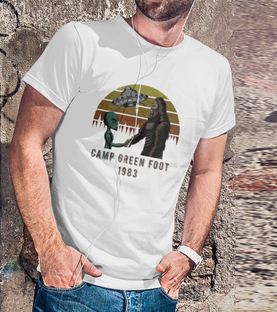 Camp Green Foot 1983 UFO Alien Bigfoot Encounter T-Shirt