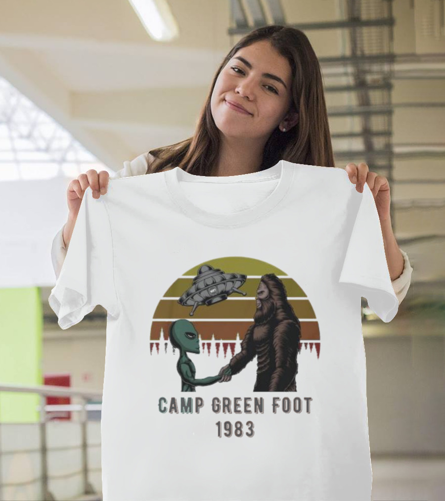 Camp Green Foot 1983 UFO Alien Bigfoot Encounter T-Shirt