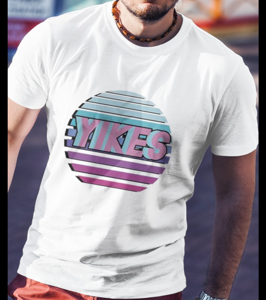 Yikes Retro Pastel Circle Stripe Aesthetic T-Shirt