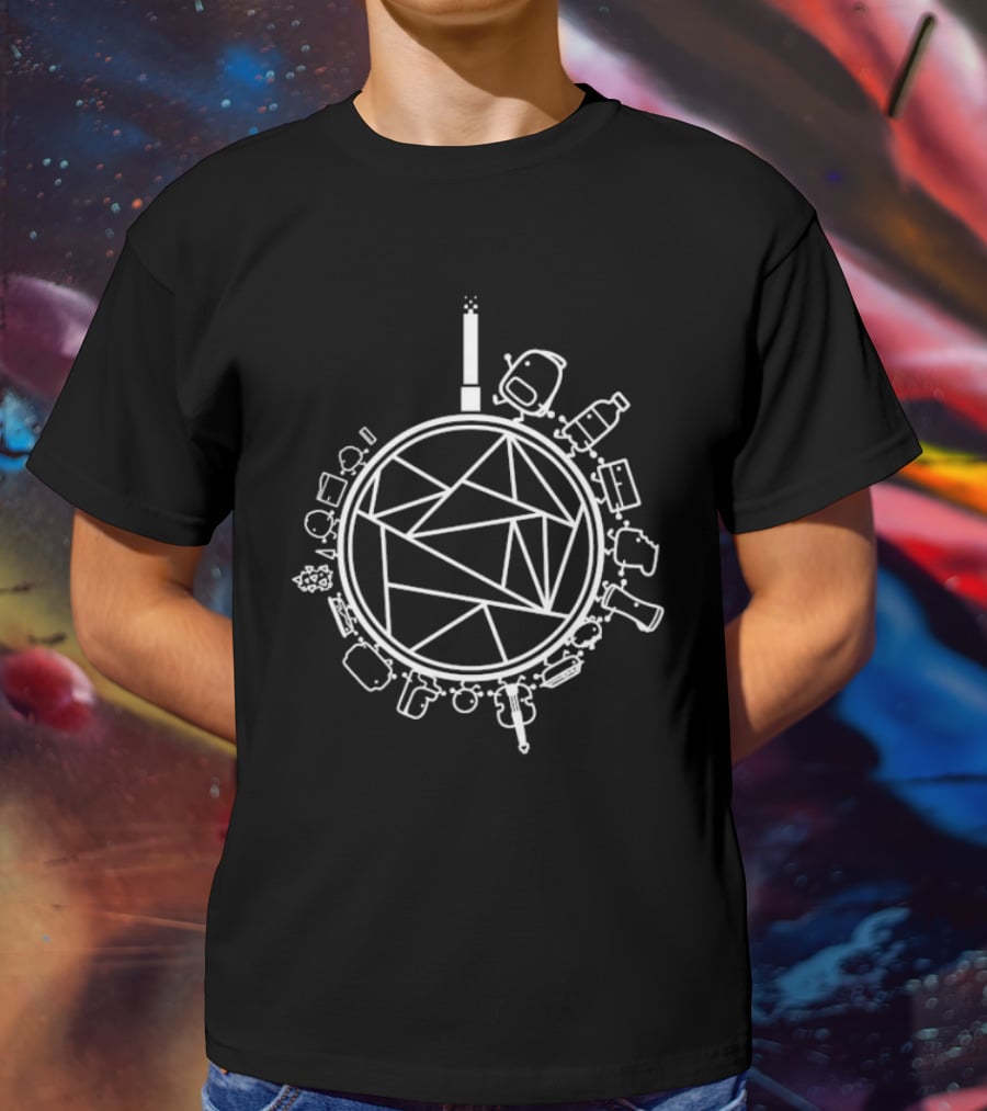 Hfjone Geometric Around The Plane Icons Circling T-Shirt