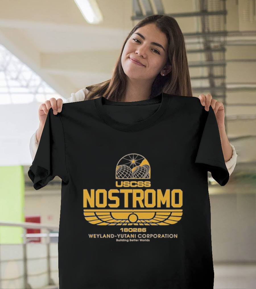 USCSS Nostromo 180286 Weyland Yutani Corporation Building Better Worlds Emblem T-Shirt