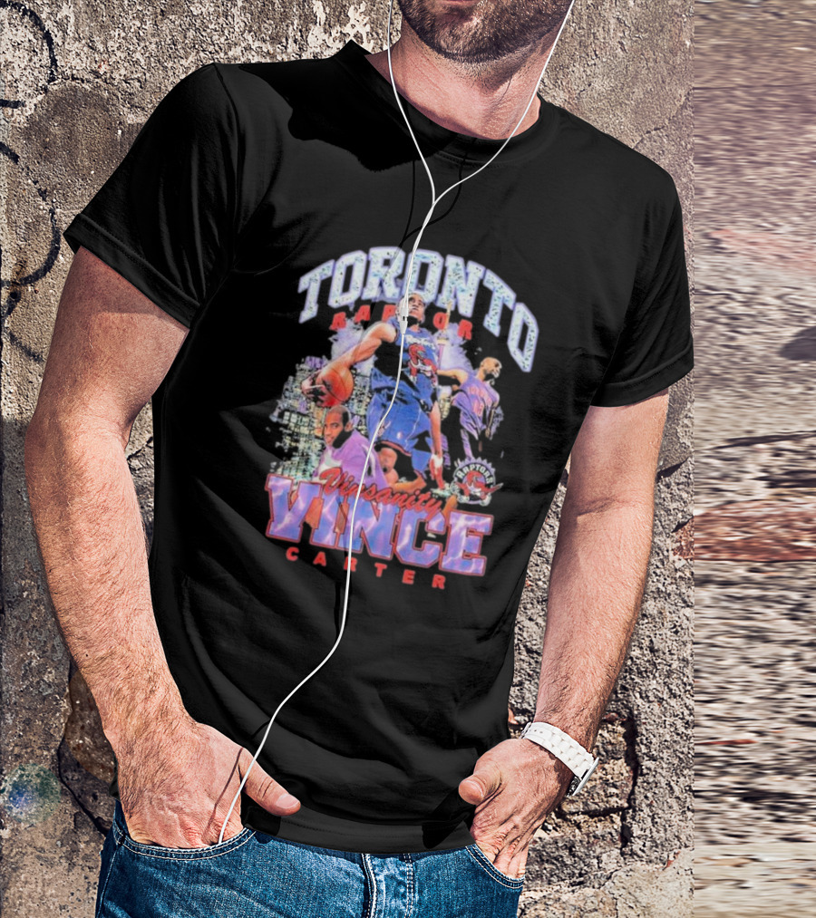 Toronto Raptors Vinsanity Vince Carter Mitchell And Ness Hardwood Classics Bling Concert Player T-Shirt