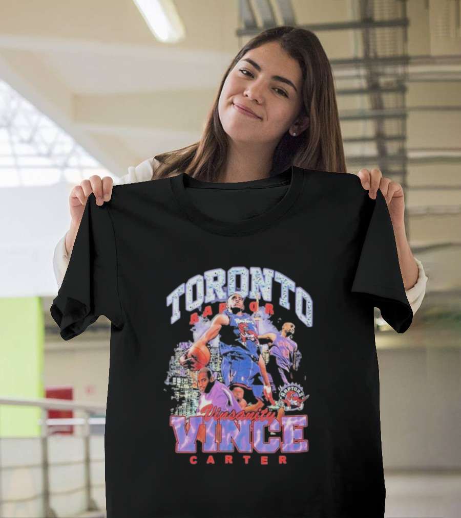 Toronto Raptors Vinsanity Vince Carter Mitchell And Ness Hardwood Classics Bling Concert Player T-Shirt