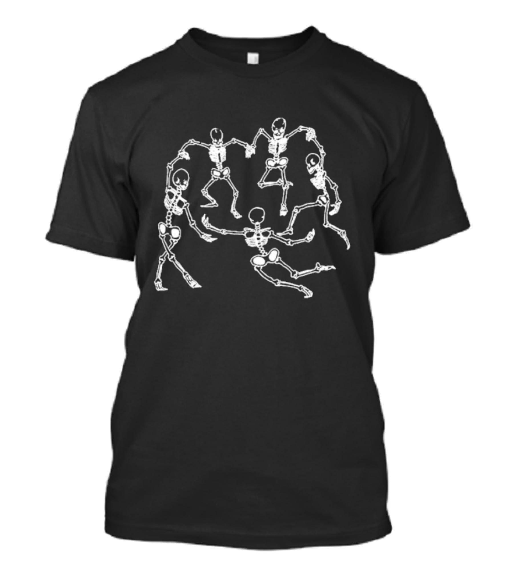 Dancing Skeletons Circle Halloween T-Shirt