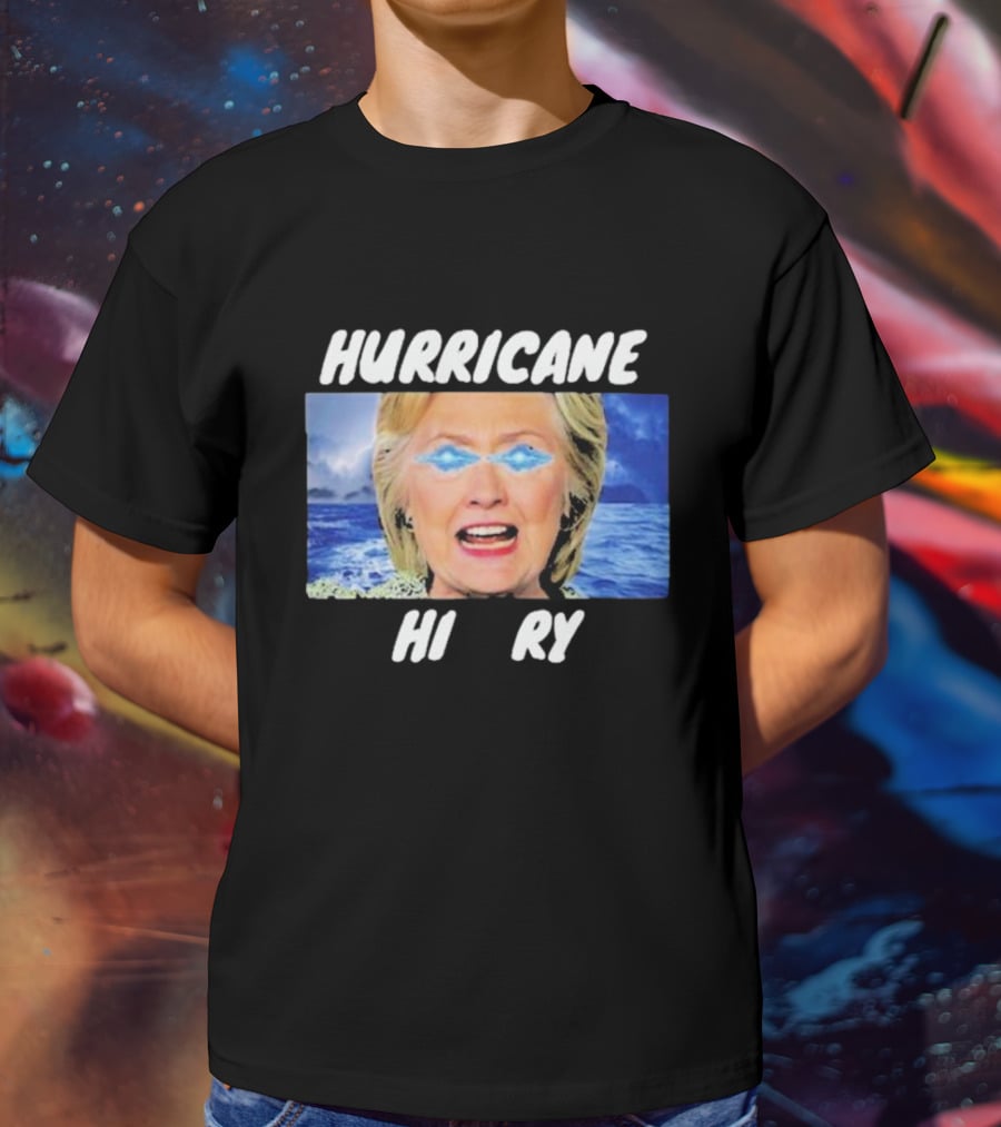 Hurricane Hilary Storm Face With Ocean And Lightning Eyes T-Shirt