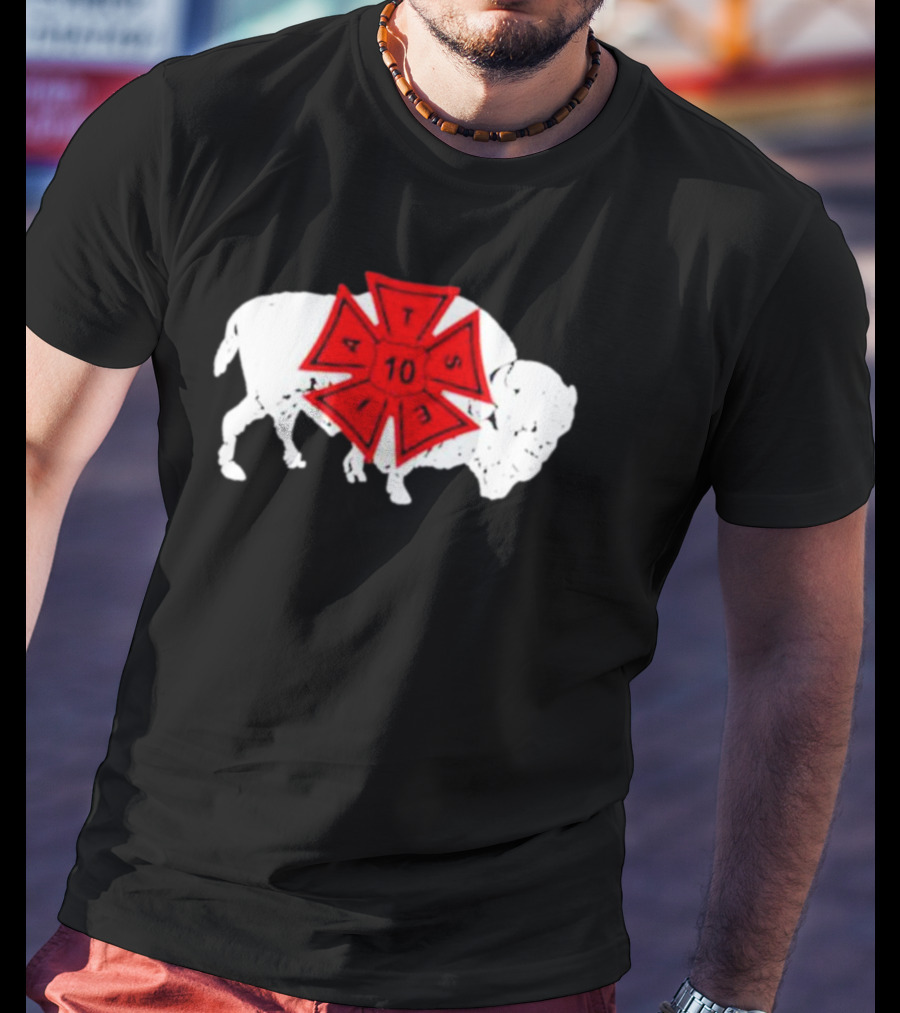 IATSE Local 10 Buffalo NY Union Symbol With Red Crest And White Buffalo T-Shirt