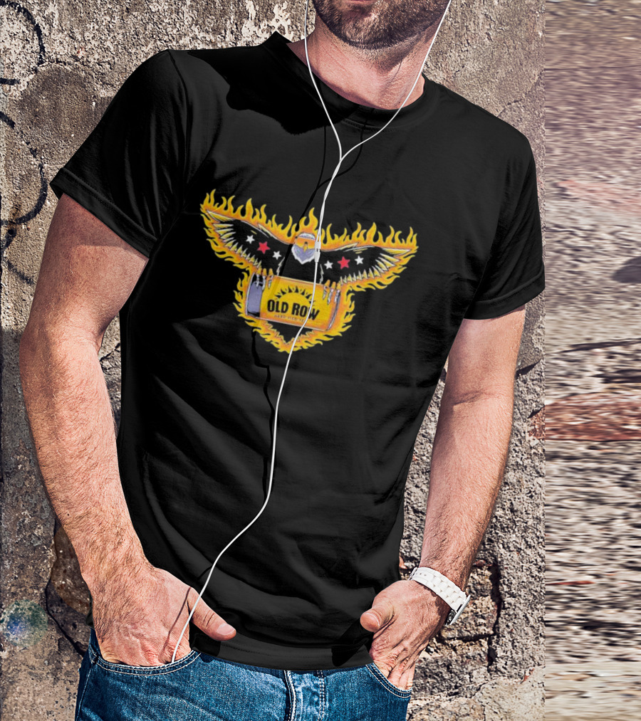 Old Row Hard Iced Teagle Flaming Eagle Graphics T-Shirt