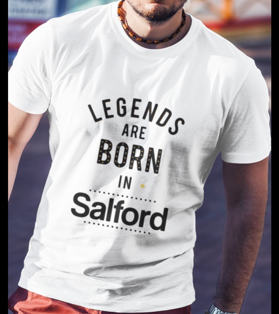 Legends Are Born In Salford Dotted Lettering T-Shirt