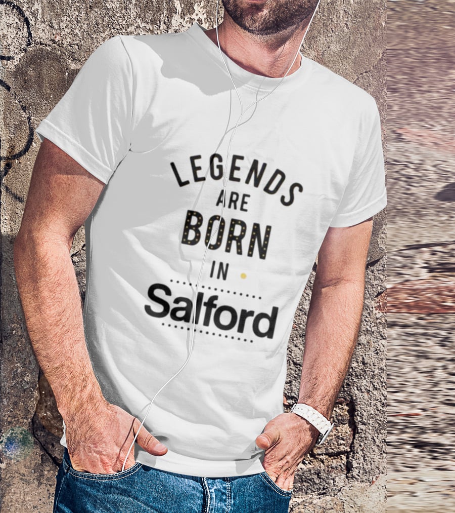 Legends Are Born In Salford Dotted Lettering T-Shirt