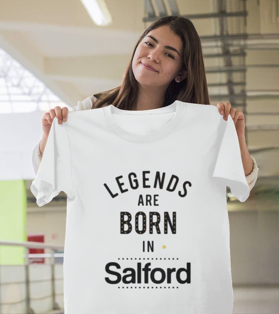 Legends Are Born In Salford Dotted Lettering T-Shirt