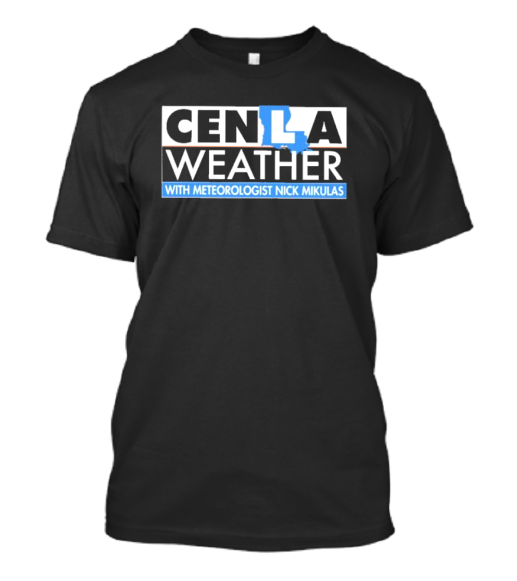 Cenla Weather With Meteorologist Nick Mikulas Louisiana Map T-Shirt