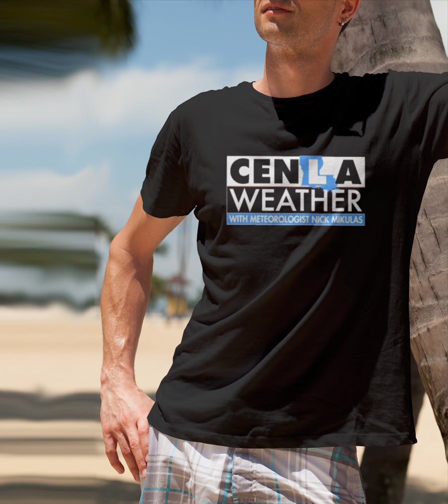 Cenla Weather With Meteorologist Nick Mikulas Louisiana Map T-Shirt