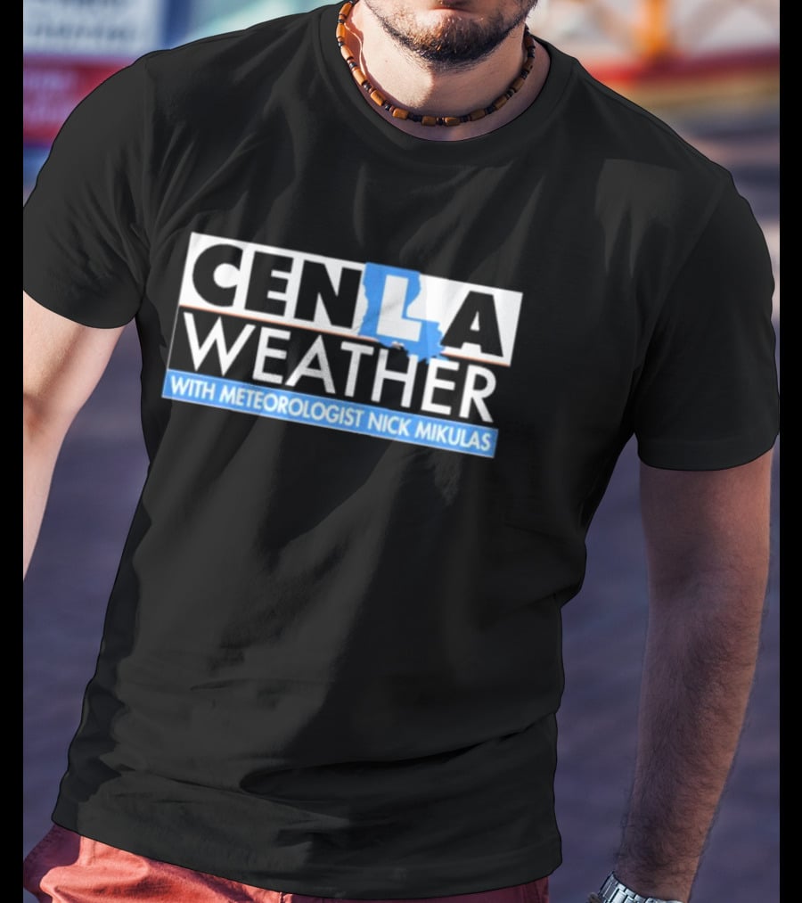 Cenla Weather With Meteorologist Nick Mikulas Louisiana Map T-Shirt