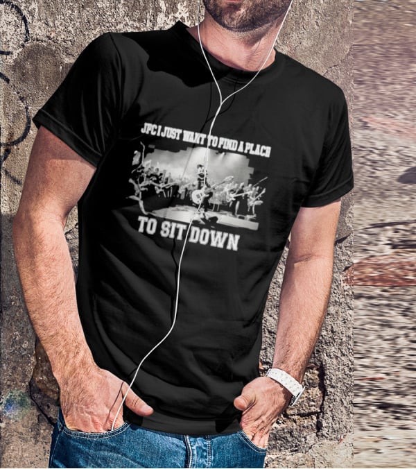 JFC I Just Want To Find A Place To Sit Down Rock Concert Cartoon Character T-Shirt