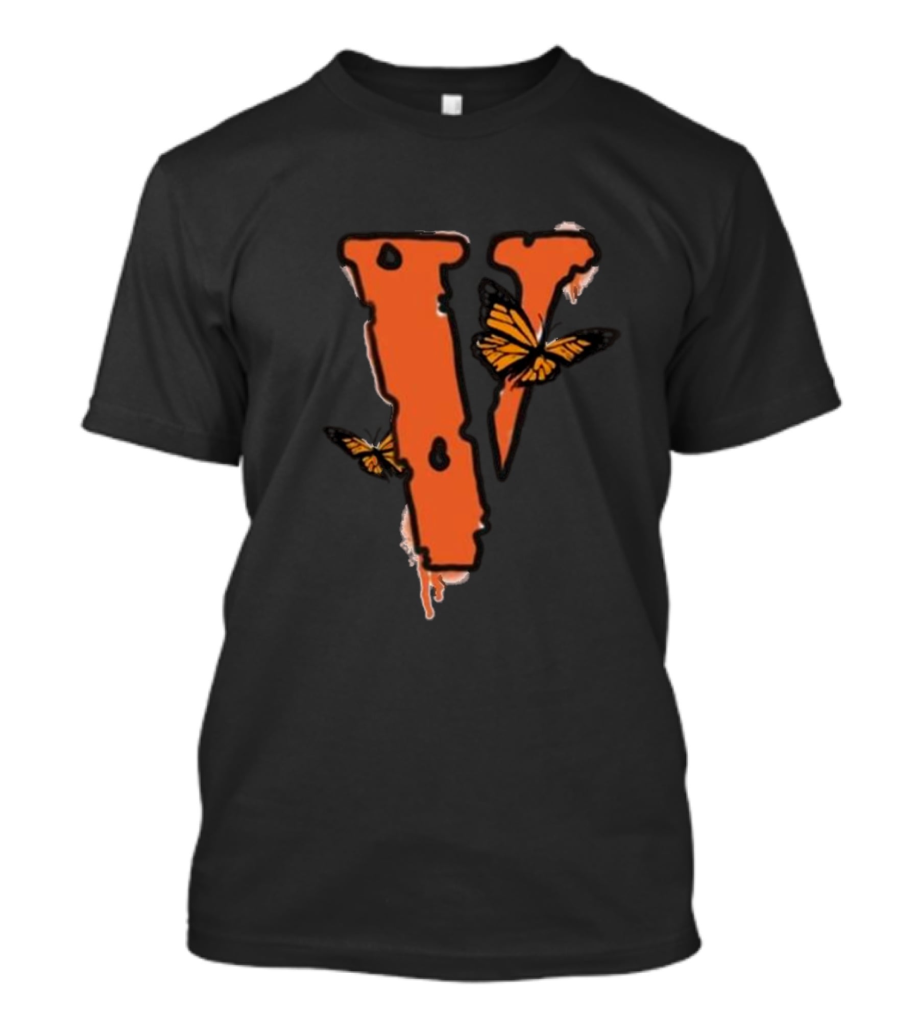 Juice Wrld Vlone Butterfly Logo Collaboration V Letter Monarch T-Shirt