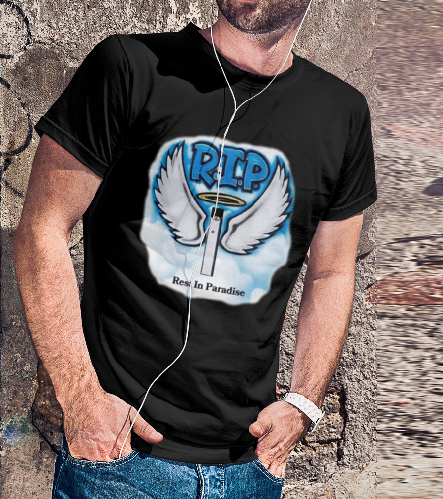 RIP Juul Rest In Paradise Angel Wings Halo Clouds T-Shirt