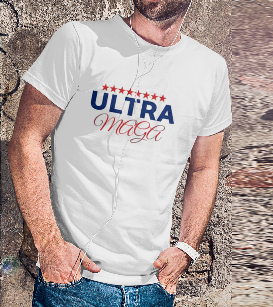 ULTRA MAGA Red Stars Blue Letters T-Shirt