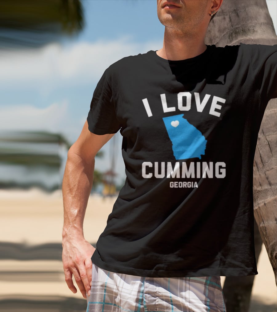 I Love Cumming Georgia Map Heart T-Shirt