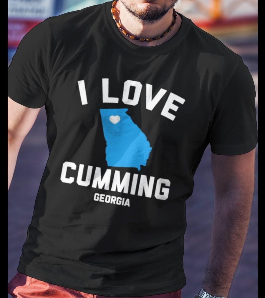 I Love Cumming Georgia Map Heart T-Shirt