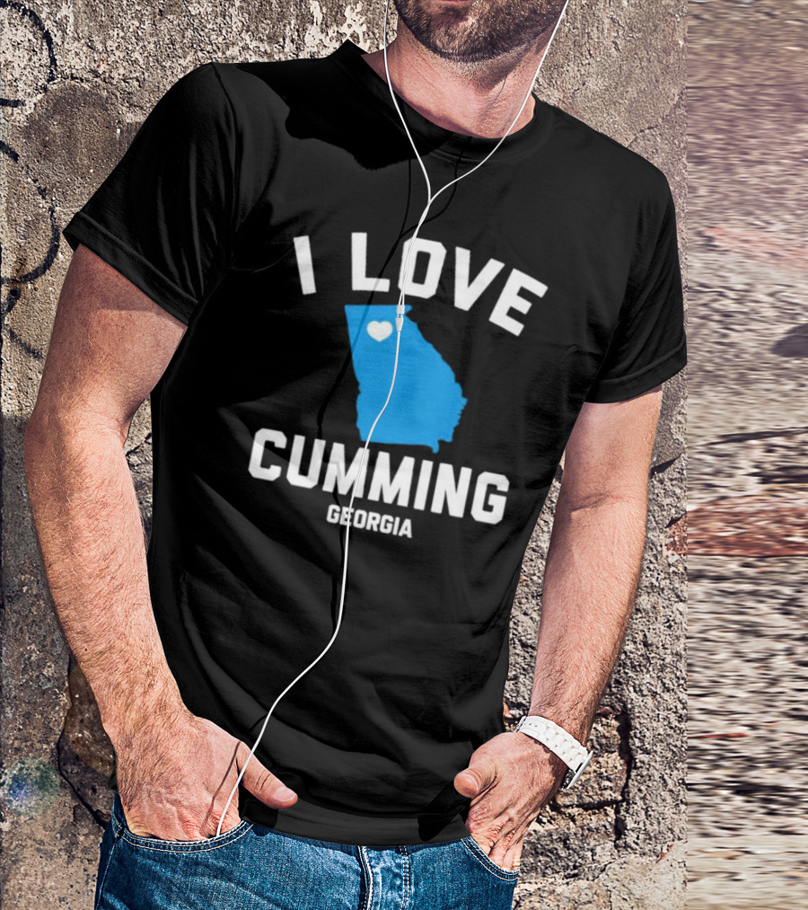 I Love Cumming Georgia Map Heart T-Shirt