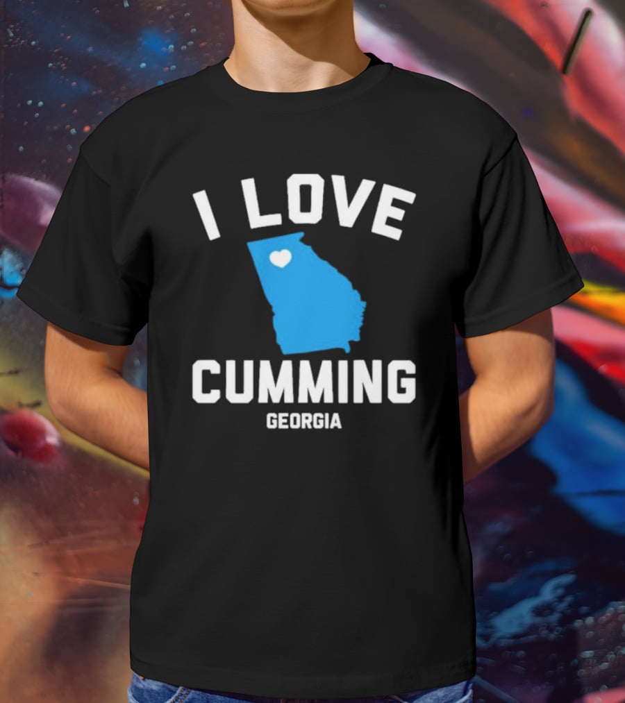 I Love Cumming Georgia Map Heart T-Shirt