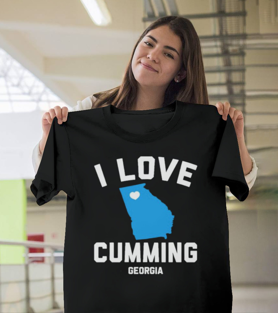 I Love Cumming Georgia Map Heart T-Shirt