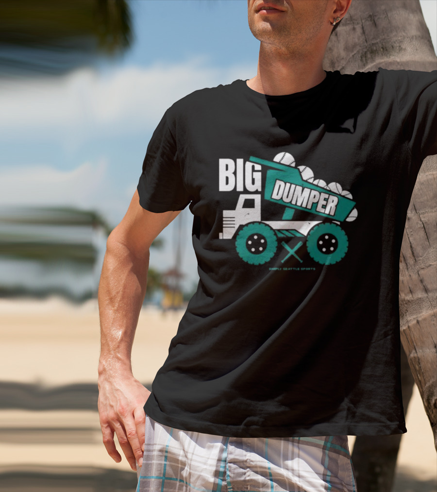 Big Dumper Simply Seattle Sports Truck Baseball T-Shirt