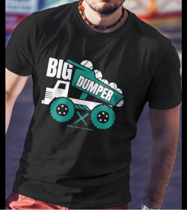 Big Dumper Simply Seattle Sports Truck Baseball T-Shirt