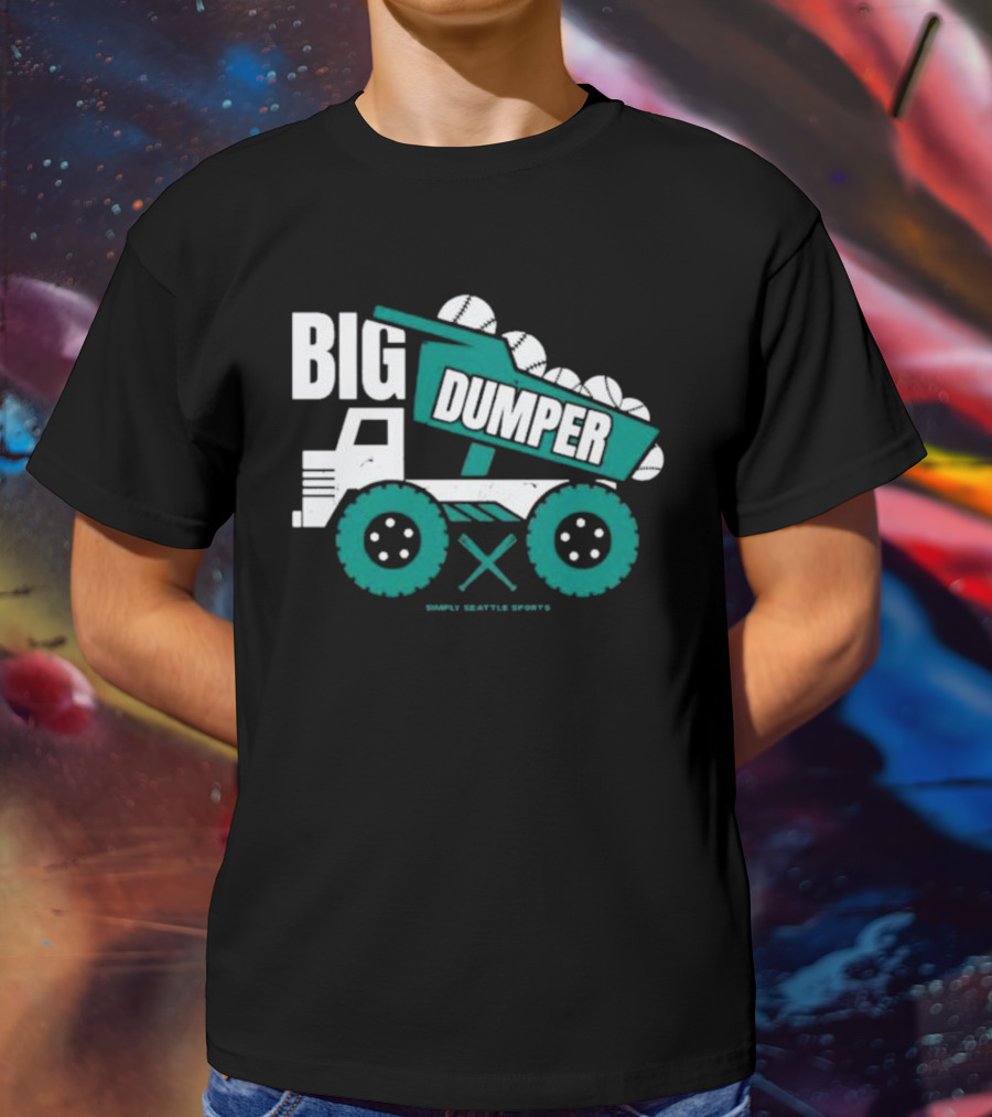 Big Dumper Simply Seattle Sports Truck Baseball T-Shirt