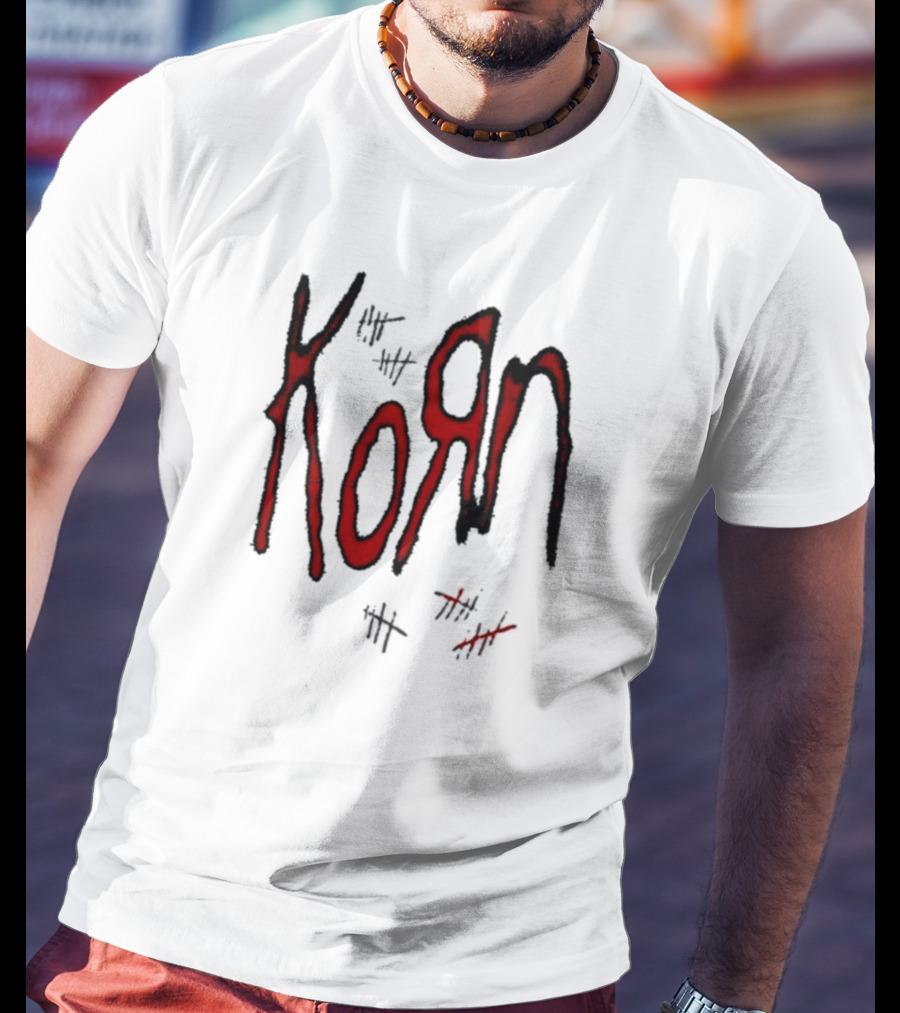 KoЯn Red Logo With Tally Marks T-Shirt