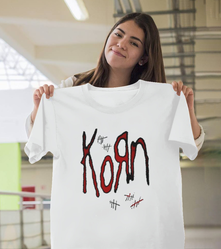 KoЯn Red Logo With Tally Marks T-Shirt