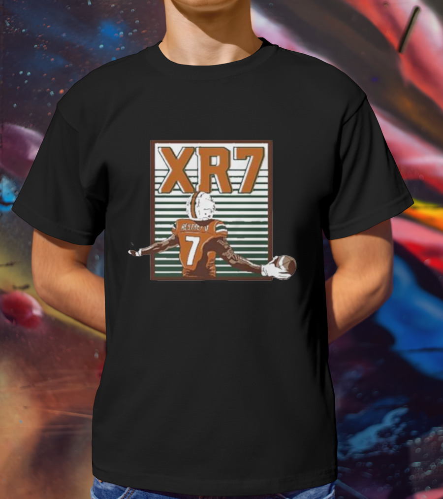 Xavier Restrepo XR7 Football Player With Ball And Stripes T-Shirt