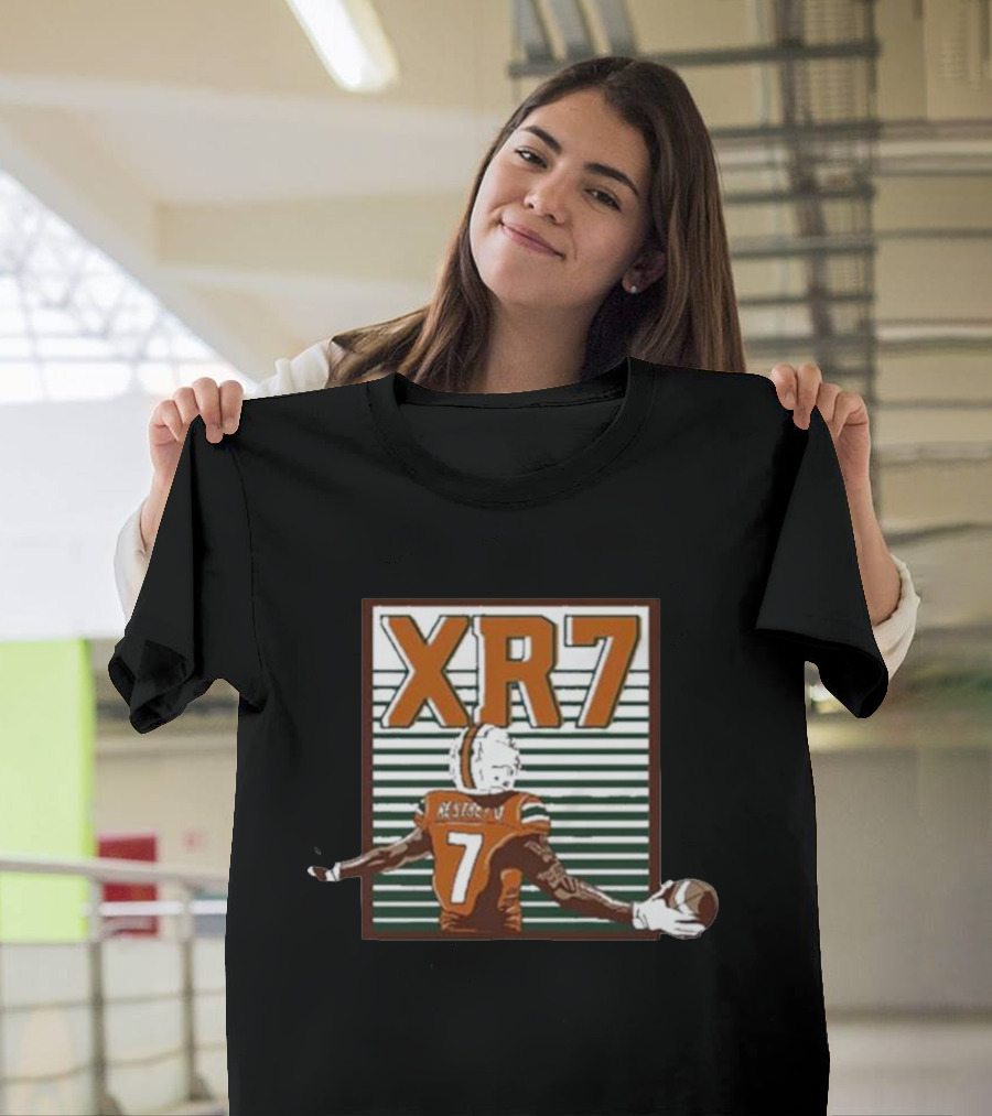 Xavier Restrepo XR7 Football Player With Ball And Stripes T-Shirt