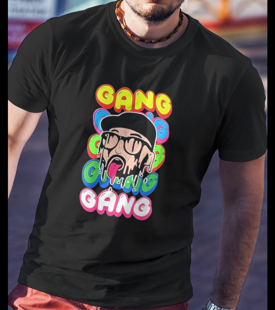 Gang Colorful Dripping Face T-Shirt