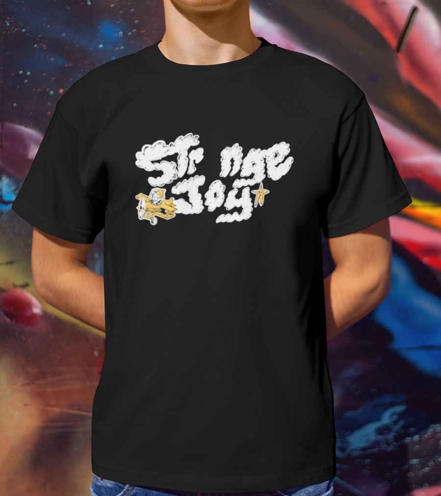 Strange Joy Plane Cloud Letters Star Golden Pilot T-Shirt