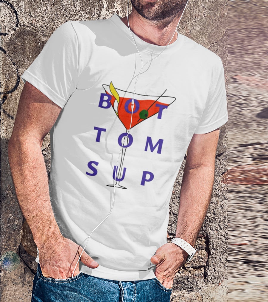 Tyca1 Bottoms Up Cocktail Martini Glass Fun T-Shirt