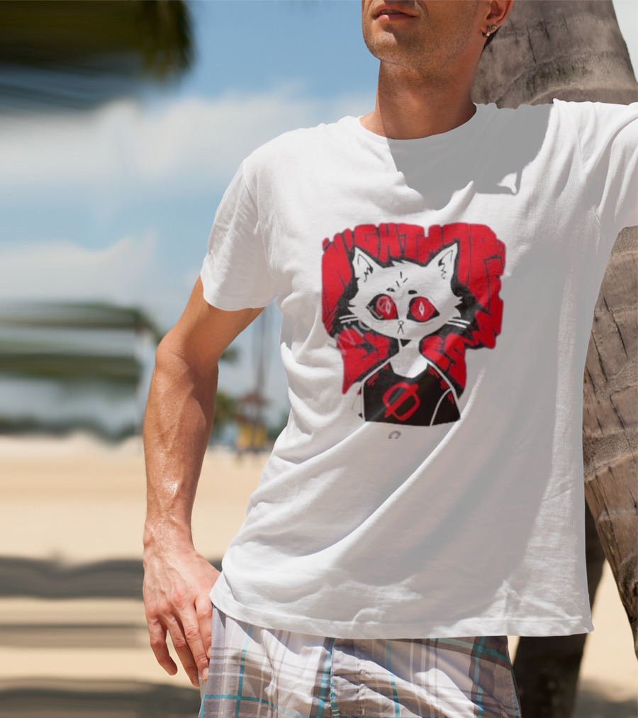 Nightmare Eyes Cat With Red Eyes And Zero T-Shirt