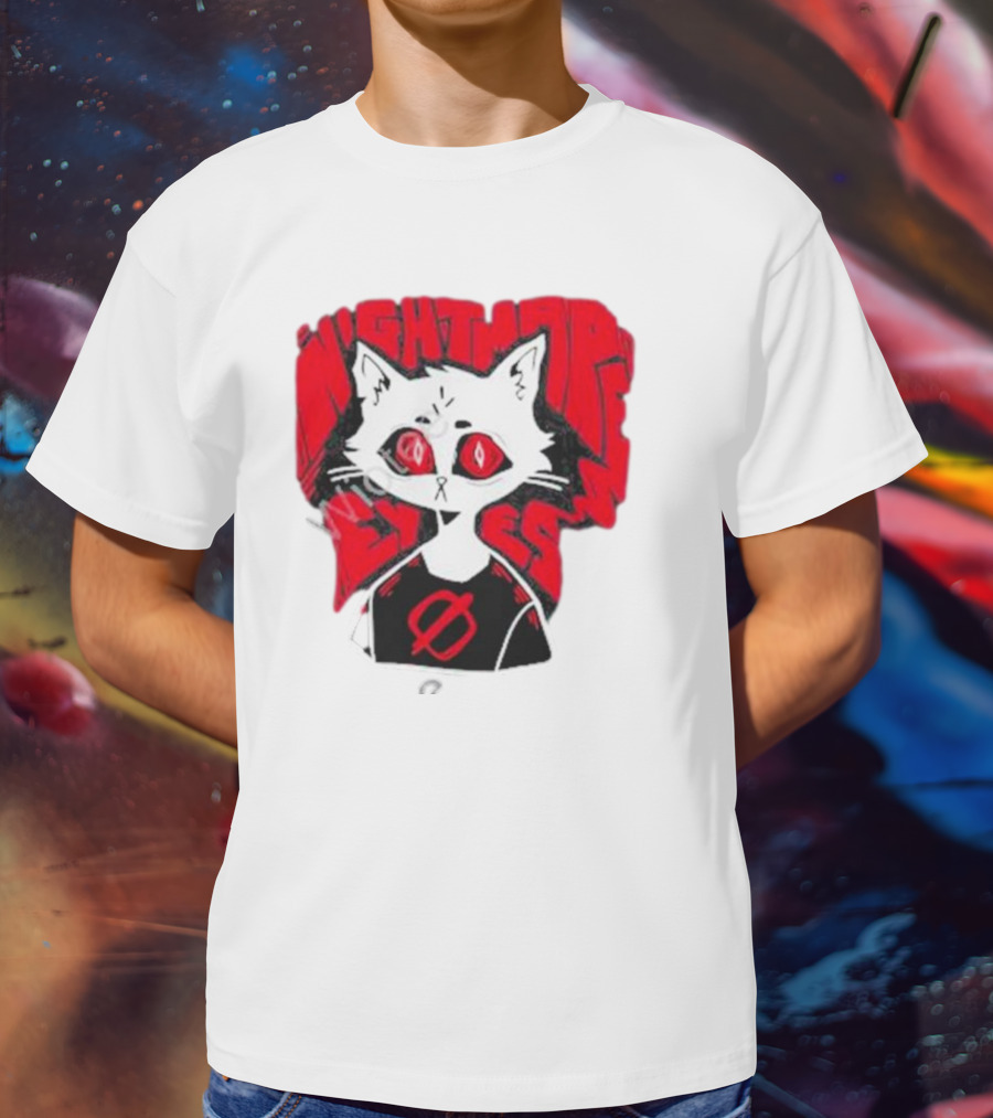 Nightmare Eyes Cat With Red Eyes And Zero T-Shirt