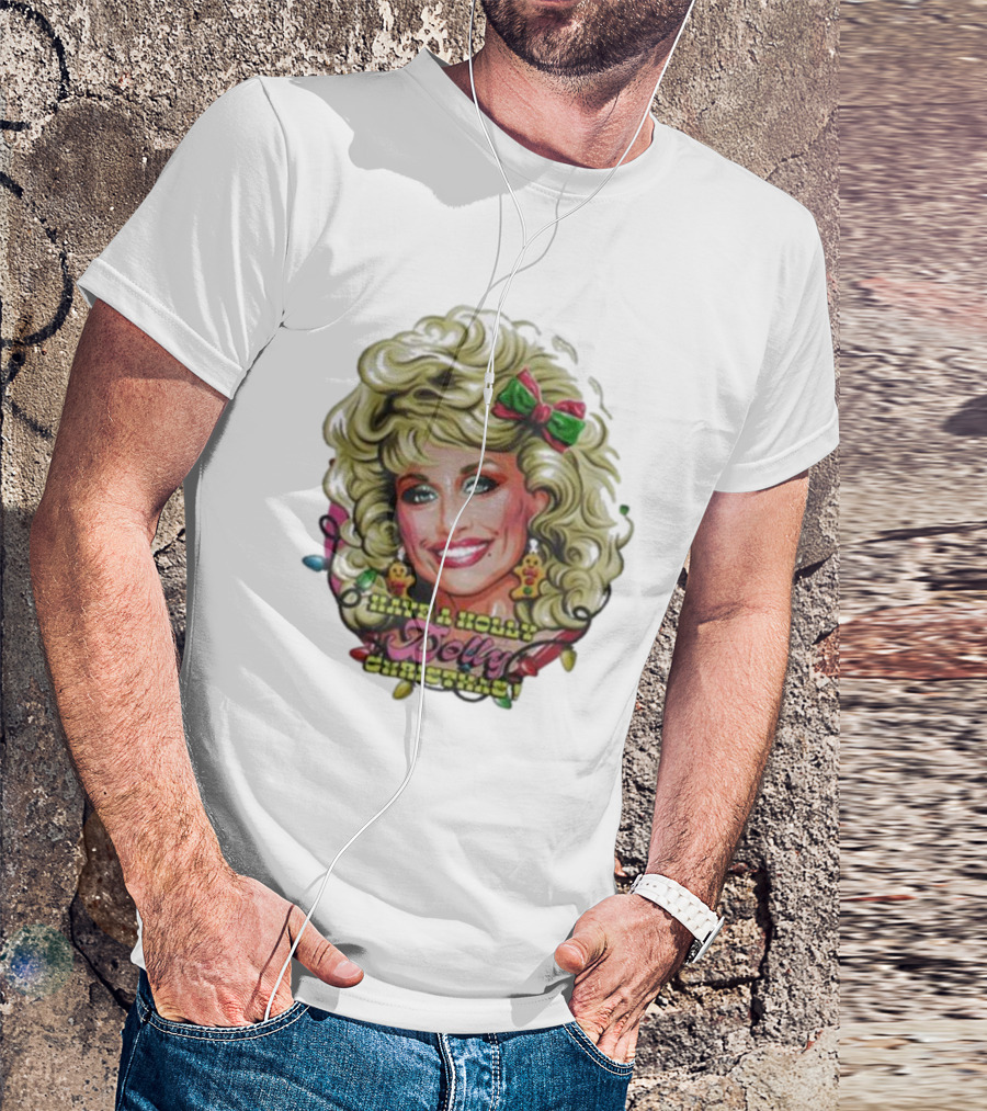 Have A Holly Dolly Christmas With Festive Lights Gingerbread Decor T-Shirt