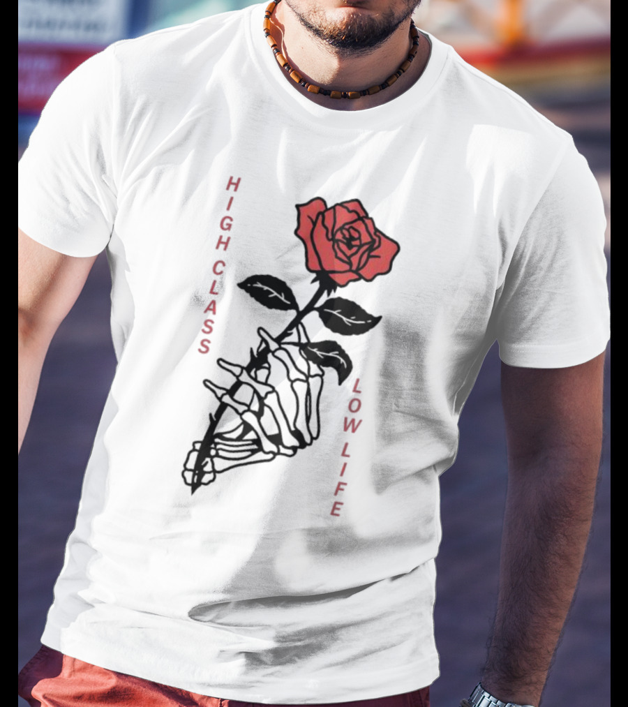 HIGH CLASS LOW LIFE Rose Skeleton T-Shirt